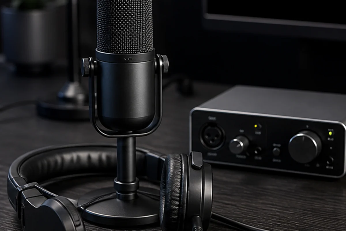 Build a microphone and audio interface setup for calls and creation